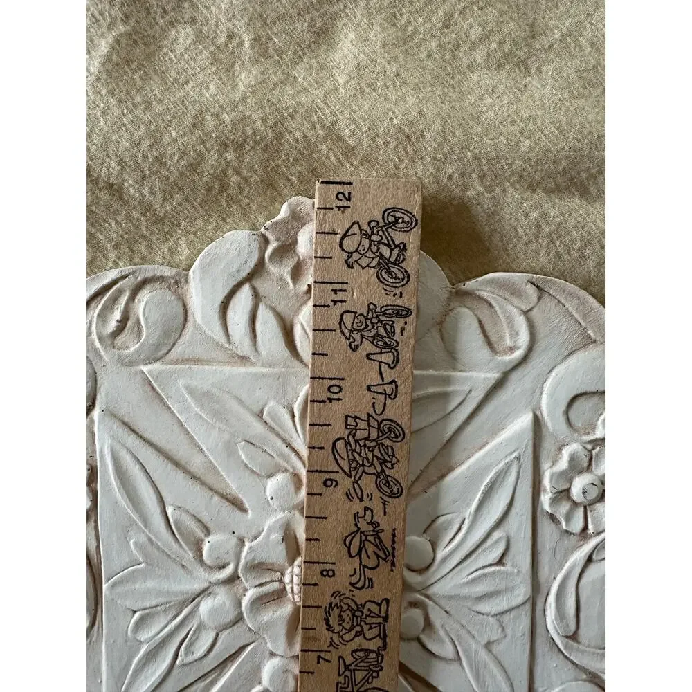 Vintage Metal Wall Mount plant holder Rack cream cottage decor French country